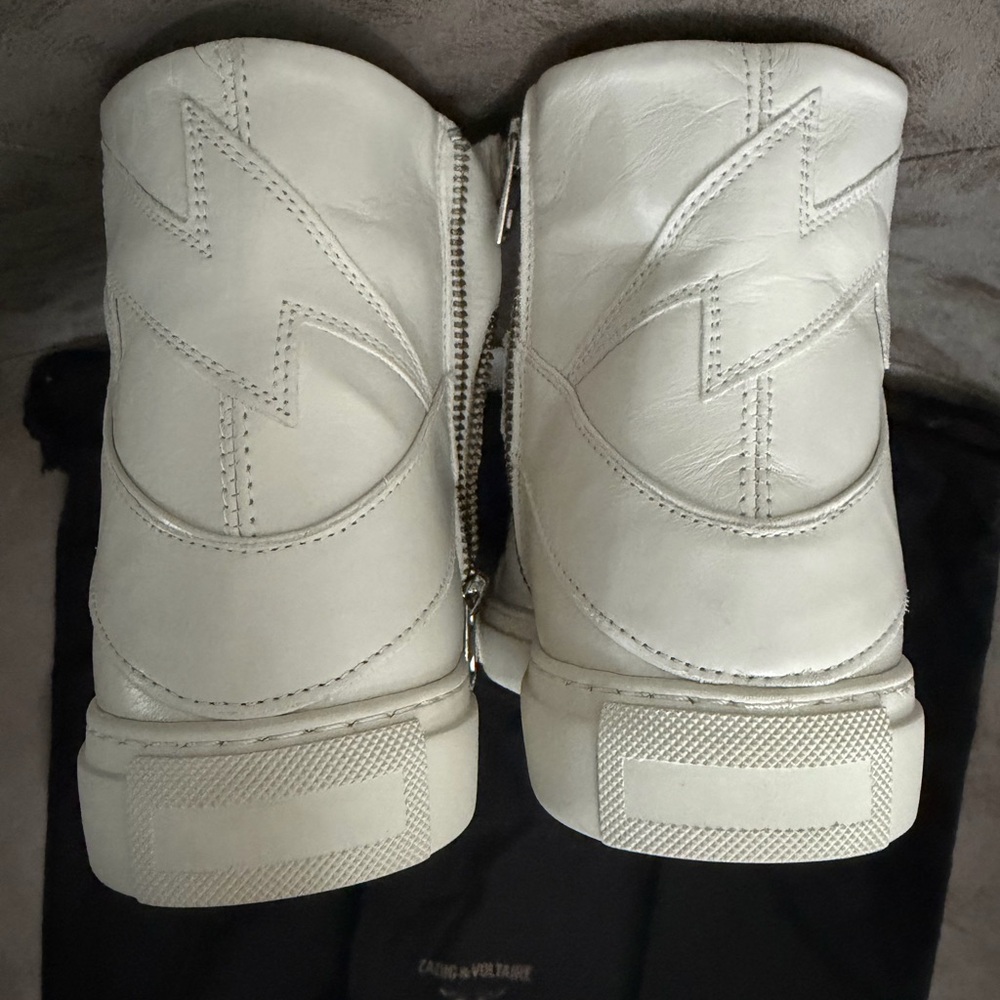 Zadig & Voltaire Cream High-Top Sneakers - Picture 4 of 8